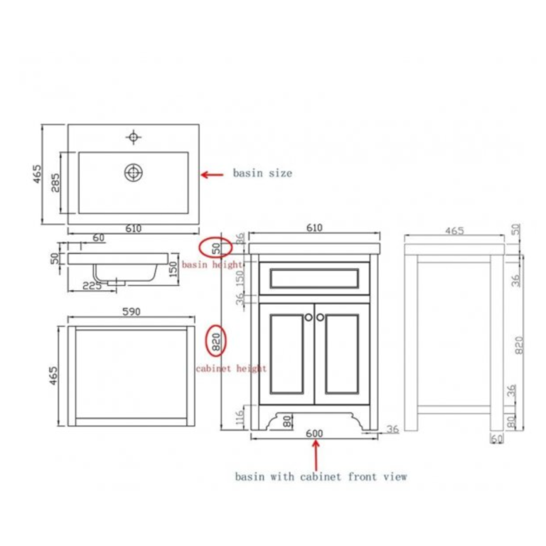 Ripley 600 Vanity Unit Dovetail Grey Tile Store N More Ltd