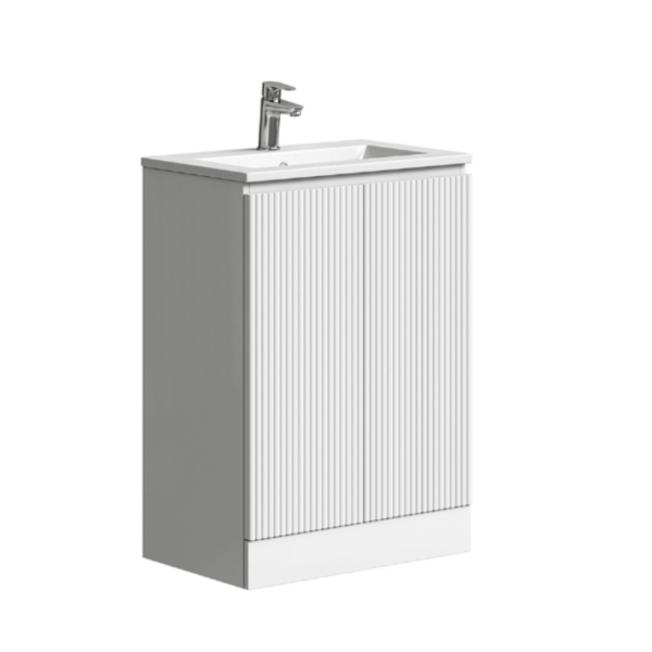 Plumb Essentials 60cm Floor Standing Vanity - Fluted White